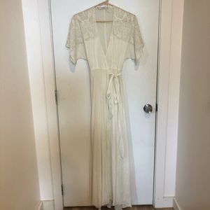 Brand new wht cream linen Zara maxi dress size S